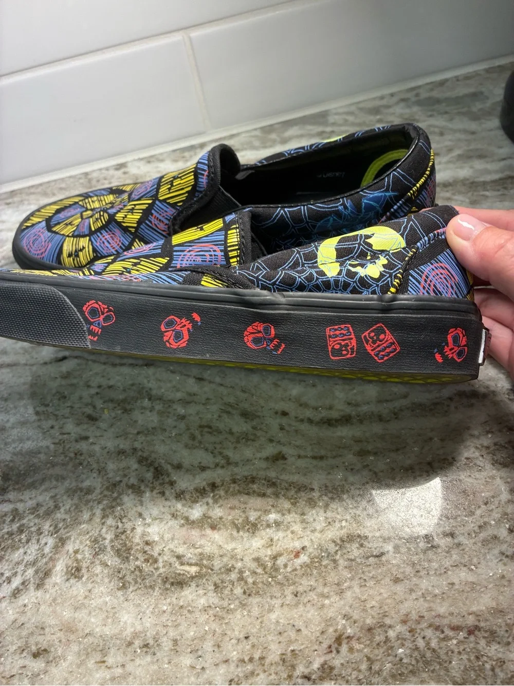 Disney Vans Nightmare Before Christmas Slip-On Black Multicolor Size 8 Women’s